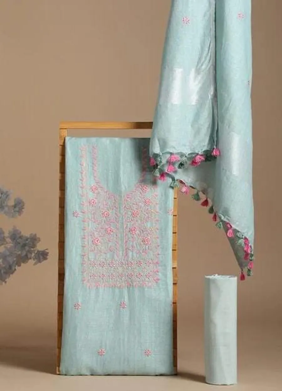 Premium Cotton Linen Dress Material Set - 3 Piece Set